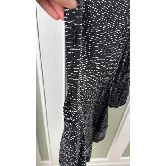 Burberry Black White Swingy Mini Dress Long Sleeve Swiss Dot Silk Small/4-6 - Picture 9 of 12